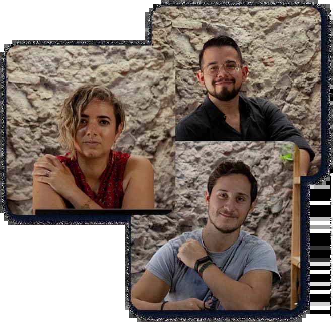El equipo fundador de Walledy, Jess, Manu y César